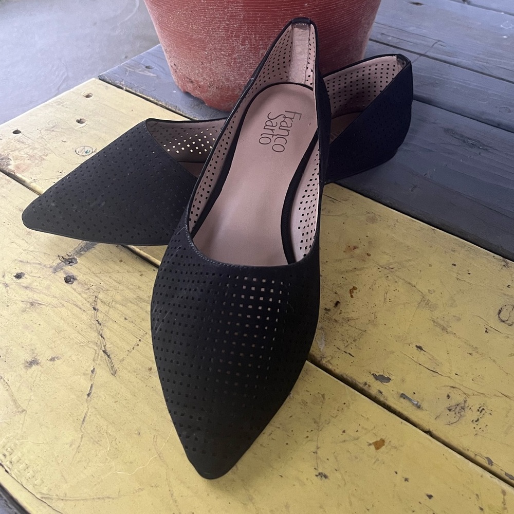 Franco Sarto size 10W black suede ballet flats